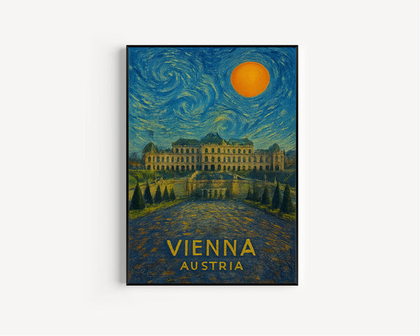 Vienna Poster Print, Vienna Travel Poster, Vienna Van Gogh Style Wall Art, Vienna, Austria