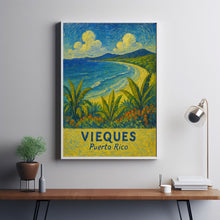 Vieques Travel Print Wall Art, Vieques - Puerto Rico City Print, Vieques Travel Gift, Vieques City Poster, Van Gogh style Travel Gift