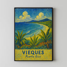 Vieques Travel Print Wall Art, Vieques - Puerto Rico City Print, Vieques Travel Gift, Vieques City Poster, Van Gogh style Travel Gift
