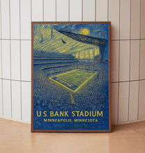 Vikings NFL  U.S. Bank Stadium  Black and White  Poster