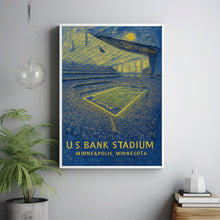 Vikings NFL  U.S. Bank Stadium  Black and White  Poster