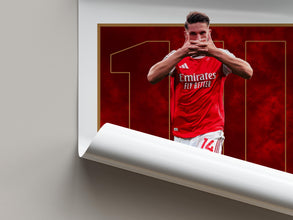 Viktor Gyokeres Football Art Poster Red North London Fan Gift 4388312058