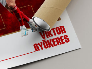 Viktor Gyokeres Football Art Poster Red North London Fan Gift 4388312058