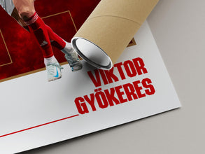 Viktor Gyokeres Football Art Poster Red North London Fan Gift 4388312058