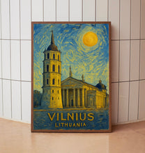 Vilnius Poster Print, Vilnius Travel Poster, Vilnius Van Gogh Style Wall Art, Vilnius, Lithuania