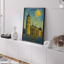 Vilnius Poster Print, Vilnius Travel Poster, Vilnius Van Gogh Style Wall Art, Vilnius, Lithuania