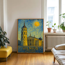 Vilnius Poster Print, Vilnius Travel Poster, Vilnius Van Gogh Style Wall Art, Vilnius, Lithuania