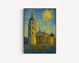 Vilnius Poster Print, Vilnius Travel Poster, Vilnius Van Gogh Style Wall Art, Vilnius, Lithuania