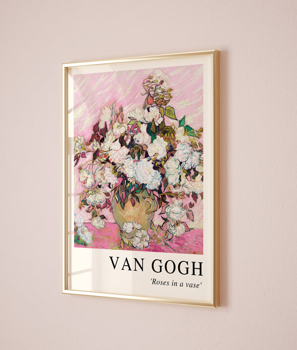 Vincent Van Gogh Poster, Roses in a vase Poster, Van Gogh Wall art, Vincent Van Gogh Print, Van Gogh Exhibition Poster, Oleanders print 1226750823