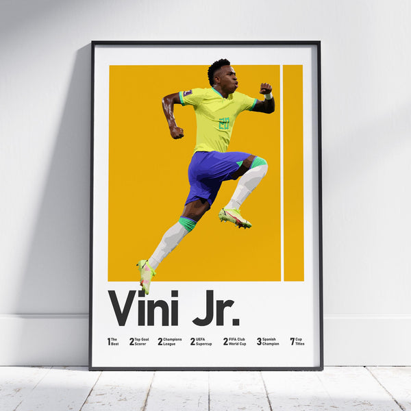 Vini Jr Brazil Football Poster, National Team Print, Sports Wall Art 1544665468