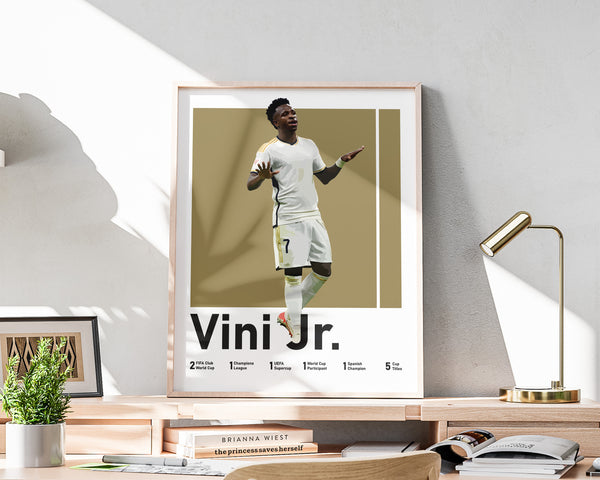 Vini Jr Football Poster, Modern Sport Art, Teen Room Decor Sport Poster 1609558198