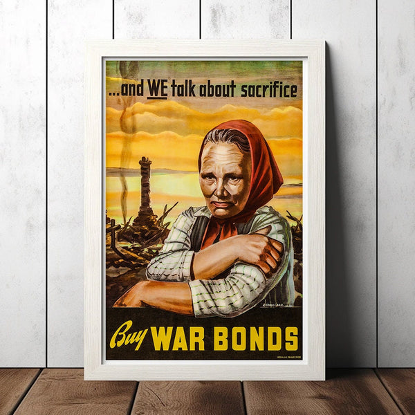 Vintage Buy War Bonds World War 2 Poster - Military Fan Collectibles - Retro Decor Poster - Home Decor - Wall Art - Canvas Poster 1668971248