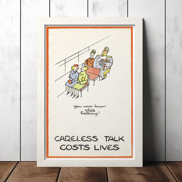 Vintage Careless Talk World War 2 Poster - Military Fan Collectibles - Retro Decor Poster - Home Decor - Wall Art - Canvas Poster 1668971382