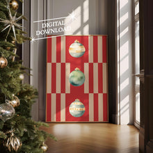 Vintage Christmas Wall Art, Digital Art Download, Modern Stripe Christmas Print, Trendy Holiday Wall Art, Cute Christmas Art Print 1835701431