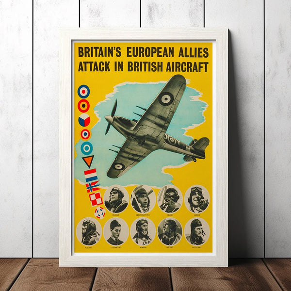 Vintage European Allies World War 2 Poster - Military Fan Collectibles - Retro Decor Poster - Home Decor - Wall Art - Canvas Poster 1683147469