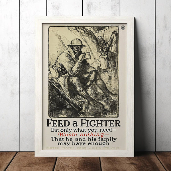 Vintage Feed A Fighter World War 1 Poster - Military Fan Collectibles - Retro Decor Poster - Home Decor - Wall Art - Canvas Poster 1683147645