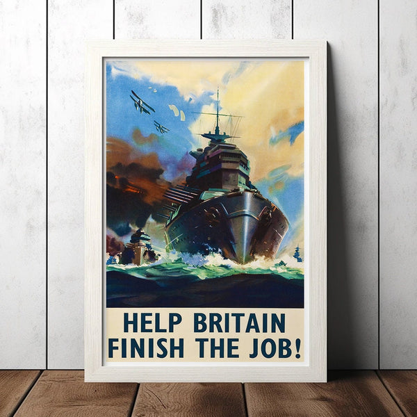Vintage Finish The Job! World War 2 Poster - Military Fan Collectibles - Retro Decor Poster - Home Decor - Wall Art - Canvas Poster 1668972294