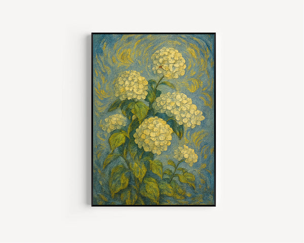 Vintage Hydrangea Wall Art White Flowers  Wall Decor, Artful Art, Antique Rustic Farmhouse Floral Artwork,  (2)