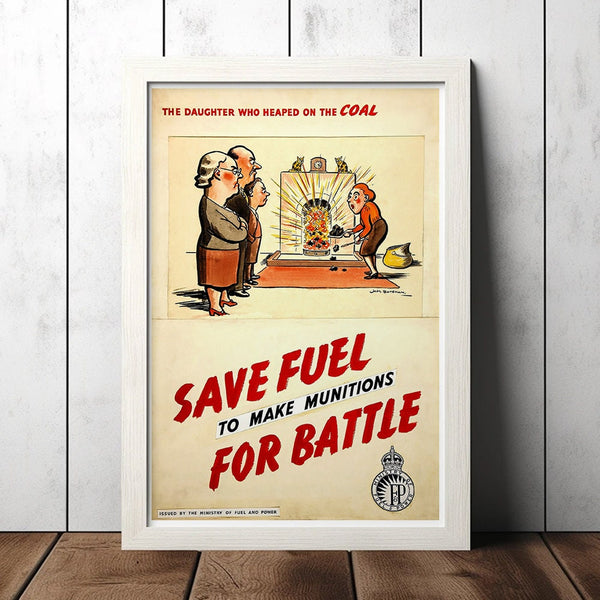 Vintage Save Fuel! World War 2 Poster - Military Fan Collectibles - Retro Decor Poster - Home Decor - Wall Art - Canvas Poster 1683150031