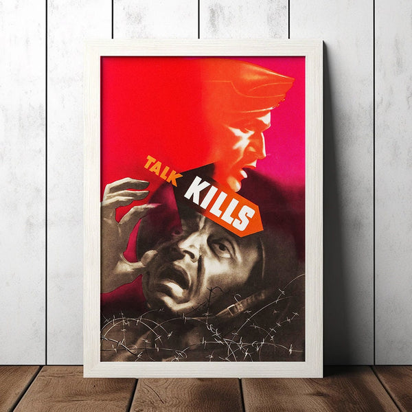 Vintage Talk Kills World War 2 Poster - Military Fan Collectibles - Retro Decor Poster - Home Decor - Wall Art - Canvas Poster 1668974938