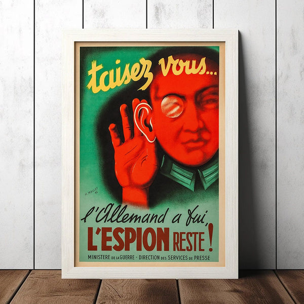 Vintage The Spy Remains! World War 2 Poster - Military Fan Collectibles - Retro Decor Poster - Home Decor - Wall Art - Canvas Poster 1683151233
