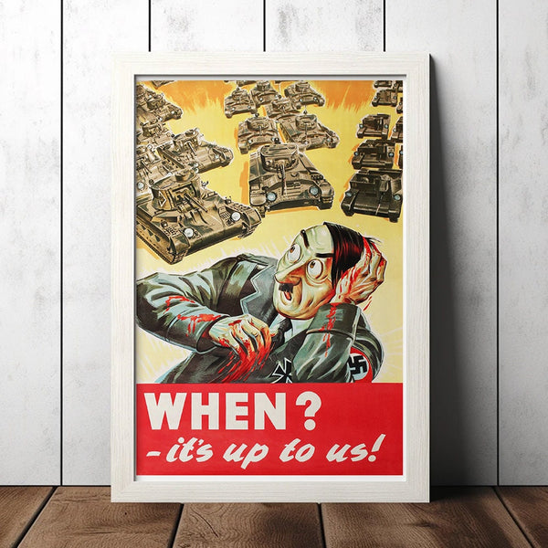 Vintage When - It's Up To Us! World War 2 Poster - Military Fan Collectibles - Retro Decor Poster - Home Decor - Wall Art - Canvas Poster 1683151771