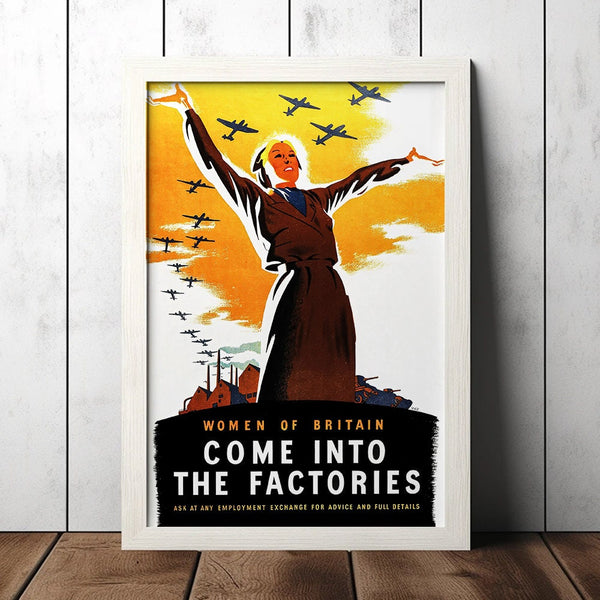 Vintage Women Of Britain World War 2 Poster - Military Fan Collectibles - Retro Decor Poster - Home Decor - Wall Art - Canvas Poster 1683152007