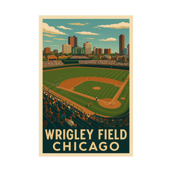 Vintage Wrigley Field Matte Vertical Poster, Chicago Cubs Baseball Art Print, Sports Memorabilia Decor, Retro Stadium Wall Art, Gift for 4397697177
