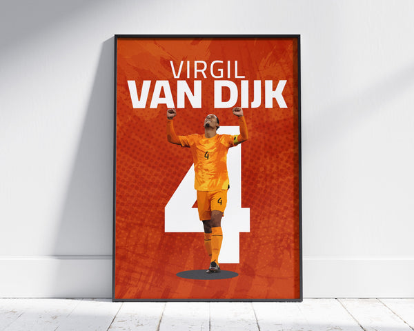 Virgil van Dijk Illustration, Netherlands Football Poster Sport Poster 1696329059