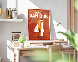 Virgil van Dijk Illustration, Netherlands Football Poster Sport Poster 1696329059