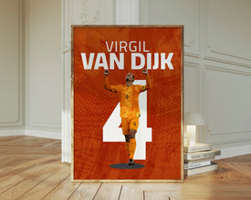 Virgil van Dijk Illustration, Netherlands Football Poster Sport Poster 1696329059