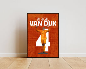 Virgil van Dijk Illustration, Netherlands Football Poster Sport Poster 1696329059