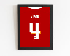 Virgil van Dijk Jersey Poster, Dutch Football Print Sport Poster 1538685667