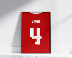 Virgil van Dijk Jersey Poster, Dutch Football Print Sport Poster 1538685667