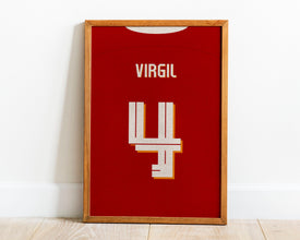 Virgil van Dijk Jersey Poster, Dutch Football Print Sport Poster 1538685667