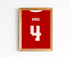 Virgil van Dijk Jersey Poster, Dutch Football Print Sport Poster 1538685667