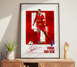 Virgil van Dijk Poster Football Poster, Liverpool Soccer Gift For Fans 4387744586