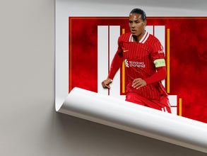 Virgil van Dijk Poster Football Poster, Liverpool Soccer Gift For Fans 4387744586