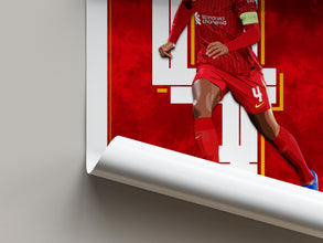 Virgil van Dijk Poster Football Poster, Liverpool Soccer Gift For Fans 4387744586