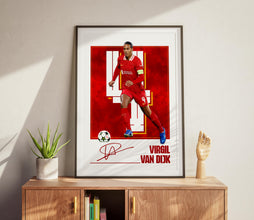 Virgil van Dijk Poster Football Poster, Liverpool Soccer Gift For Fans 4387744586