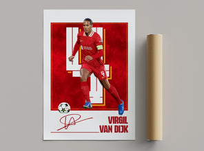 Virgil van Dijk Poster Football Poster, Liverpool Soccer Gift For Fans 4387744586