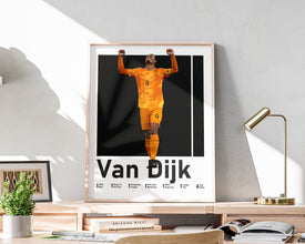 Virgil van Dijk Poster, Netherlands Football Art, Sport Room Decor Sport Poster 1571051772