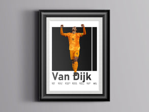Virgil van Dijk Poster, Netherlands Football Art, Sport Room Decor Sport Poster 1571051772