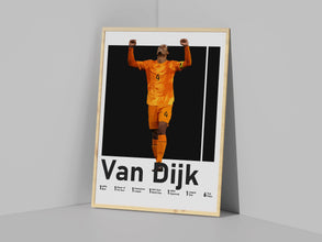 Virgil van Dijk Poster, Netherlands Football Art, Sport Room Decor Sport Poster 1571051772