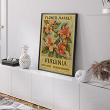 Virginia State Flower Art Print, American Dogwood 1960_s Wall Art, Neutral Botanical Pastel Artwork, Flower Market Decor, C31-57