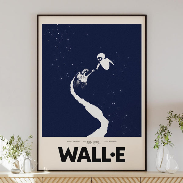 WALL-E movie poster, minimalist wall art, vintage style, retro home decor, digital poster, Disney, Pixar 1893178735