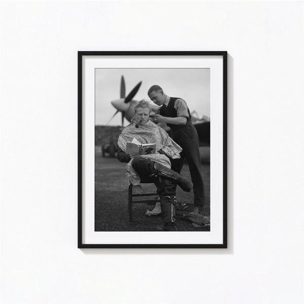 WW2 Barber Shop Print, Pilot Haircut Poster, Black and White Wall Art, Vintage Print, Photography Prints, Museum Quality Photo Art Print 1620778923