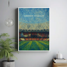 W Ham Football Contemporary Poster, London Stadium Art Print Illustration