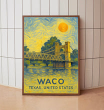 Waco Poster Print, Waco Travel Poster, Waco Van Gogh Style Wall Art, Waco, Texas, United States