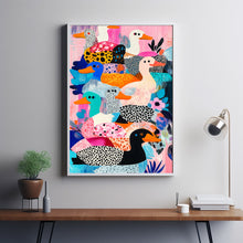 Wall Art, Funny Poster, Ducks Wall Art, Funny Poster, Colorful Ducks Print, Trendy Animal Pattern Decor 3